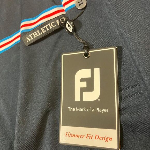 FootJoy (FJ) Polo Shirt Men's XL Navy Blue Golf Athletic Fit Moisture Wicking - Picture 3 of 7